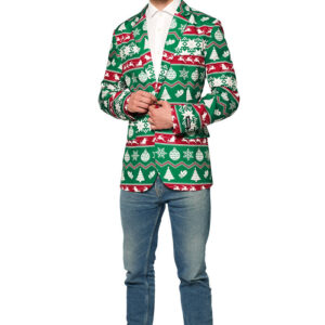 Suitmeisterâ¢ Christmas Green Nordic Blazer